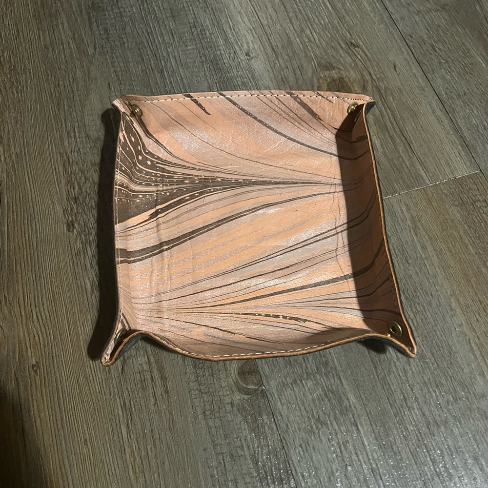 Tribe Alive Leather Marbled Valet Tray Catchall